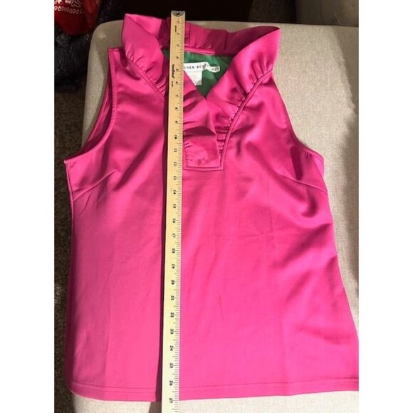 Gretchen Scott Women Vibrant Ballet Core Playful Ruffle V-Neck Pullover Top XL - Picture 7 of 7